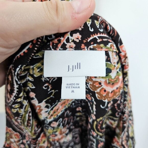 J. Jill Paisley Floral Button Front Tunic Top Multicolor Women’s M Boho Hippie - Picture 8 of 12